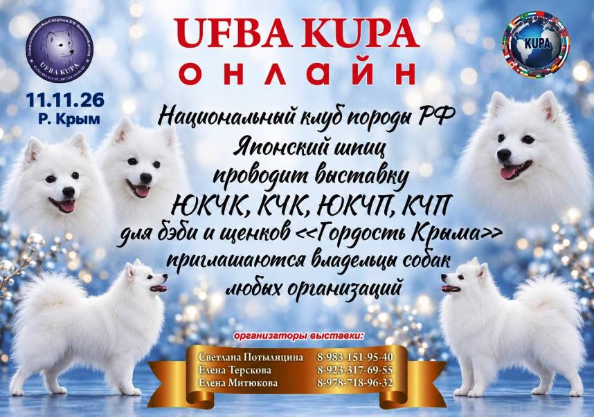 Онлайн-выставка «Гордость Крыма» от НКП «Японский шпиц» — 11 ноября 2026 года